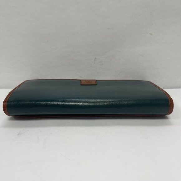 CELINE Vintage Dark Green Leather Bifold Long Wallet - Preowned - Picture 7 of 15